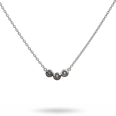 Halsband Anna & Deià  | Anna & Deia – Oslo Small Edition Halsband, Silver/Smokey