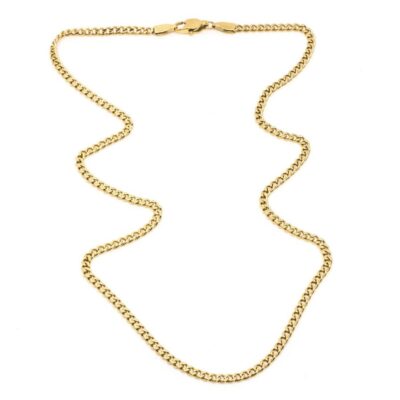 Halsband SEVEN EAST  | Seven East – Mini Flat Chain Halsband, Guld