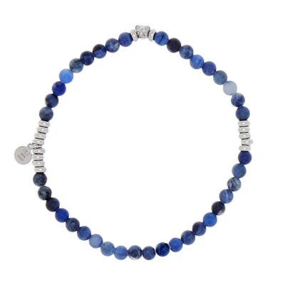 Herrsmycken CU Man  | Cu Man – Bear Elastic Armband, Blue/Silver