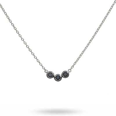 Halsband Anna & Deià  | Anna & Deia – Oslo Small Edition Halsband, Silver/Onyx