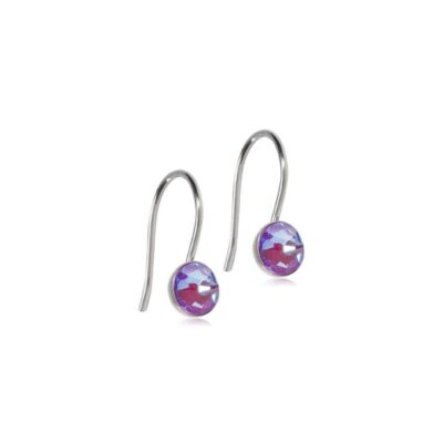 Barnsmycken Blomdahl Medical  | Blomdahl – Nt Pendant Bezel 5 Mm, Shiny Violet Orhangen, Silver