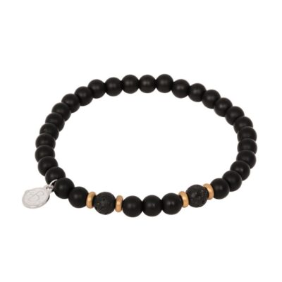 Herrsmycken By Billgren Teen Collection  | By Billgren – Beadsarmband Onyx/Lava/Guld