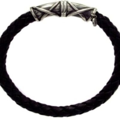 Herrsmycken Lars Wallin Smycken  | Lars Wallin – Leather Link Armband, Svart/Silver