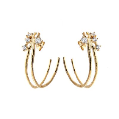 Festsmycken CU Jewellery  | Cu Jewellery – Two Cluster Hoop Orhangen, Guld