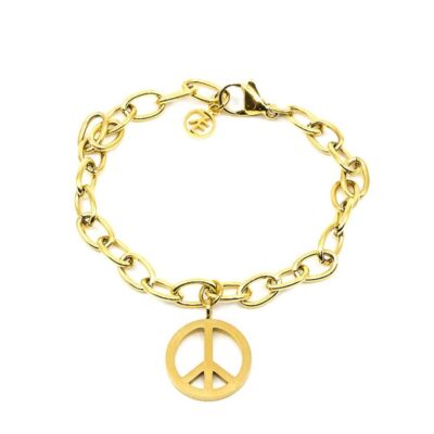 Armband SEVEN EAST  | Seven/East – Small Peace Armband, Guld