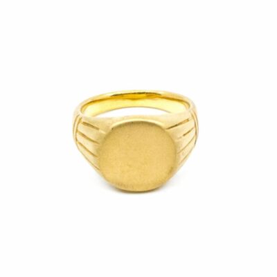 Festsmycken 7EAST MAN  | Seven/East – Brushed Gold Klackring, Guld