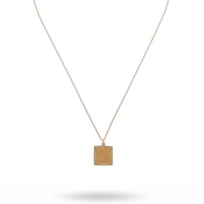 Halsband CU Jewellery  | Cu Jewellery – Two Square Pendant Halsband, Guld