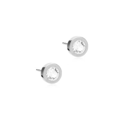 Orhangen Blomdahl Medical  | Blomdahl – Grand Bezel Crystal Orhangen, Silver/Kristall