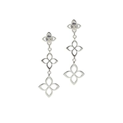 Orhangen Anna & Deià  | Anna & Deia – Florence Triple Flower Orhangen, Silver