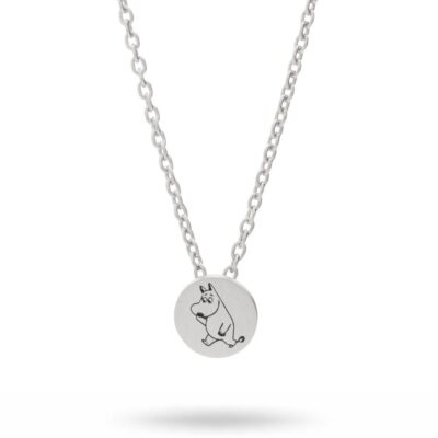 Barnsmycken Noa Kids  | Noa Kids – Mumin Knapp Halsband, Silver