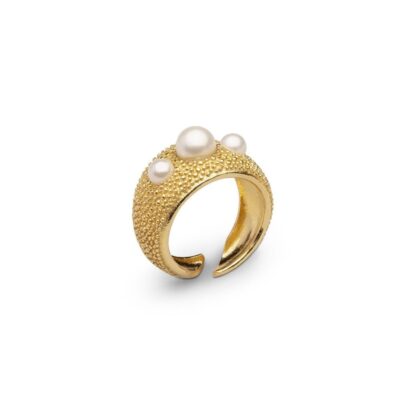 Ringar CU Jewellery  | Cu Jewellery – Pearl Bubble Ring, Guld