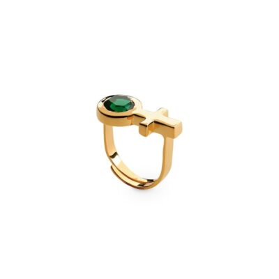 Ringar Sägen Smycken  | Sagen – Future Is Female Golden Ring, Jade